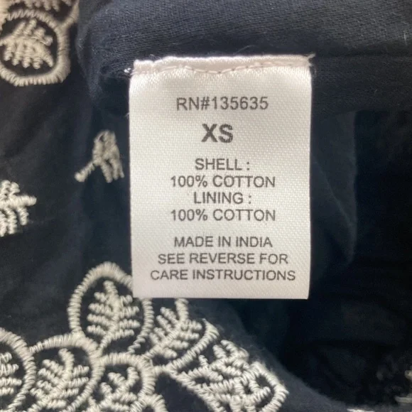 LOVE THE LABEL Black maxi dress w/ white embroidery- Ruffle collar-sleeveless XS - Picture 11 of 12